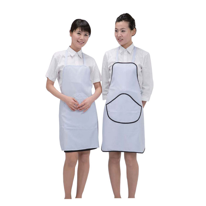 [학원용] 학원용 라인 앞치마 LS7014 화이트 (국가고시/실기시험용)