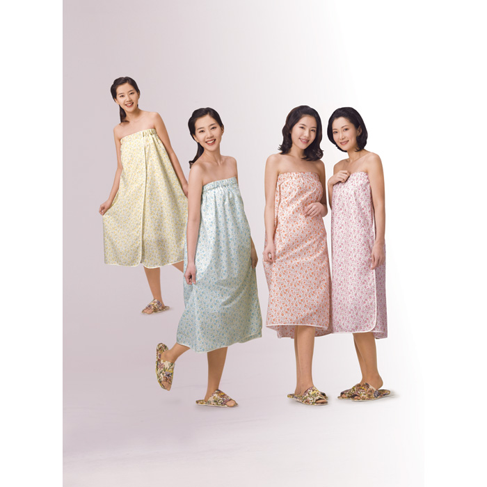 [라인유니폼] 플라워 마사지 가운(매직)